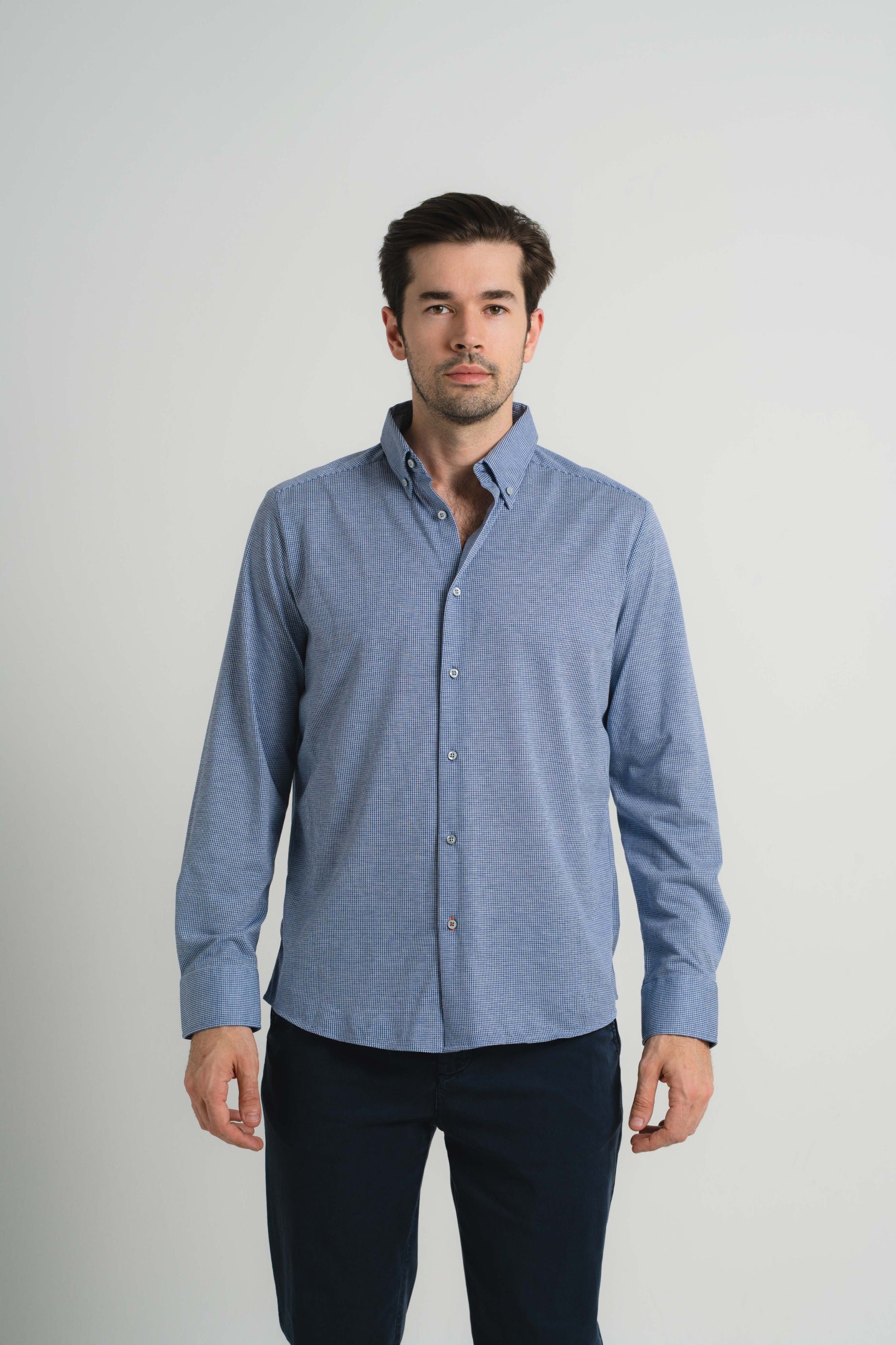 Navy Mini Houndstooth Shirt