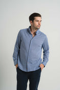 Load image into Gallery viewer, Navy Mini Houndstooth Shirt
