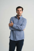 Load image into Gallery viewer, Navy Mini Houndstooth Shirt
