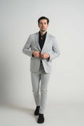 Load image into Gallery viewer, Grey Jersey Knit Stripe Suit
