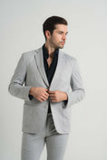 Load image into Gallery viewer, Grey Jersey Knit Stripe Suit
