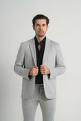 Load image into Gallery viewer, Grey Jersey Knit Stripe Suit
