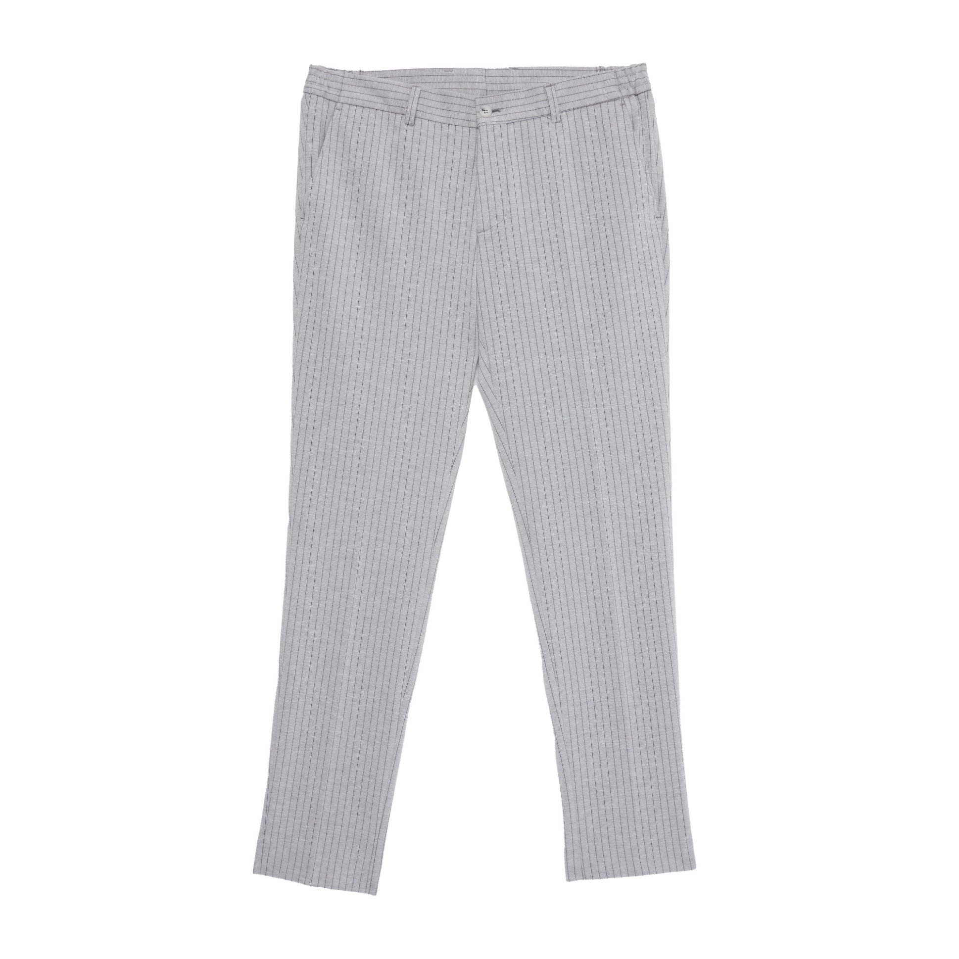 Grey Jersey Knit Stripe Suit