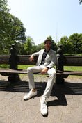 Load image into Gallery viewer, Grey Jersey Knit Stripe Suit
