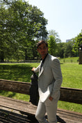 Load image into Gallery viewer, Grey Jersey Knit Stripe Suit
