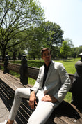 Load image into Gallery viewer, Grey Jersey Knit Stripe Suit
