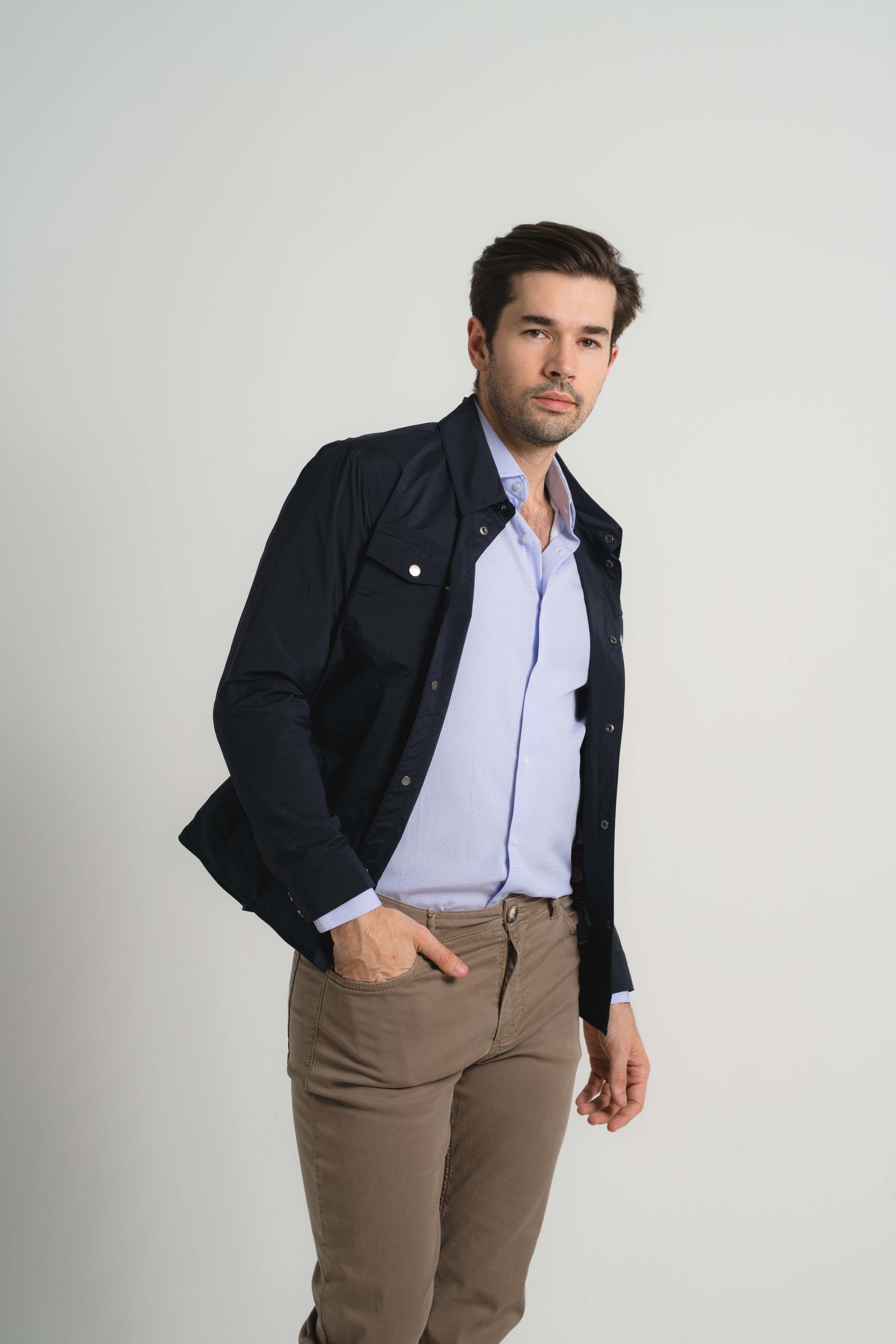 Navy Travel Shacket