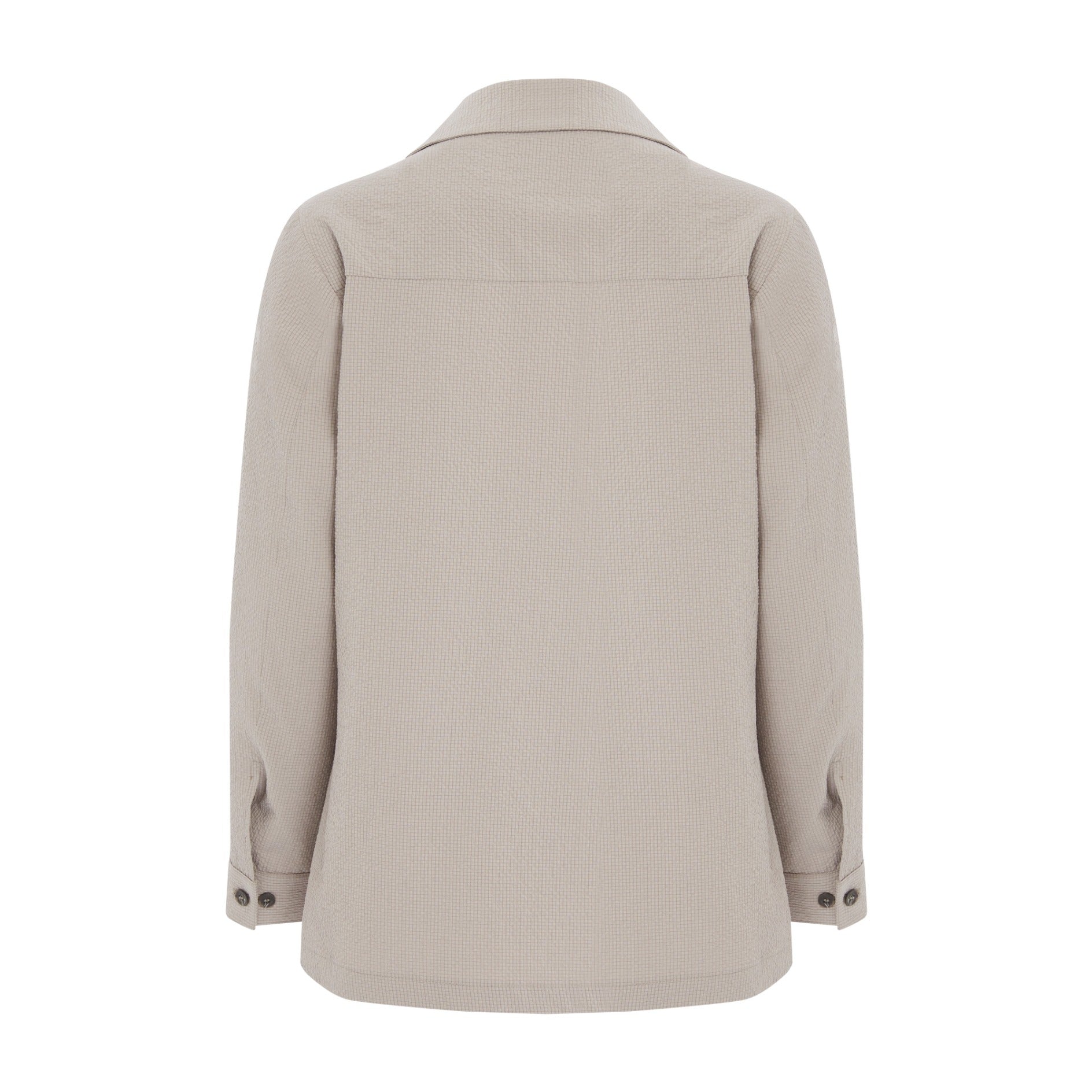 Stone Seersucker Stretch Coat
