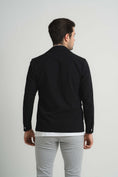 Load image into Gallery viewer, Black Seersucker Stretch Coat
