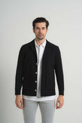 Load image into Gallery viewer, Black Seersucker Stretch Coat
