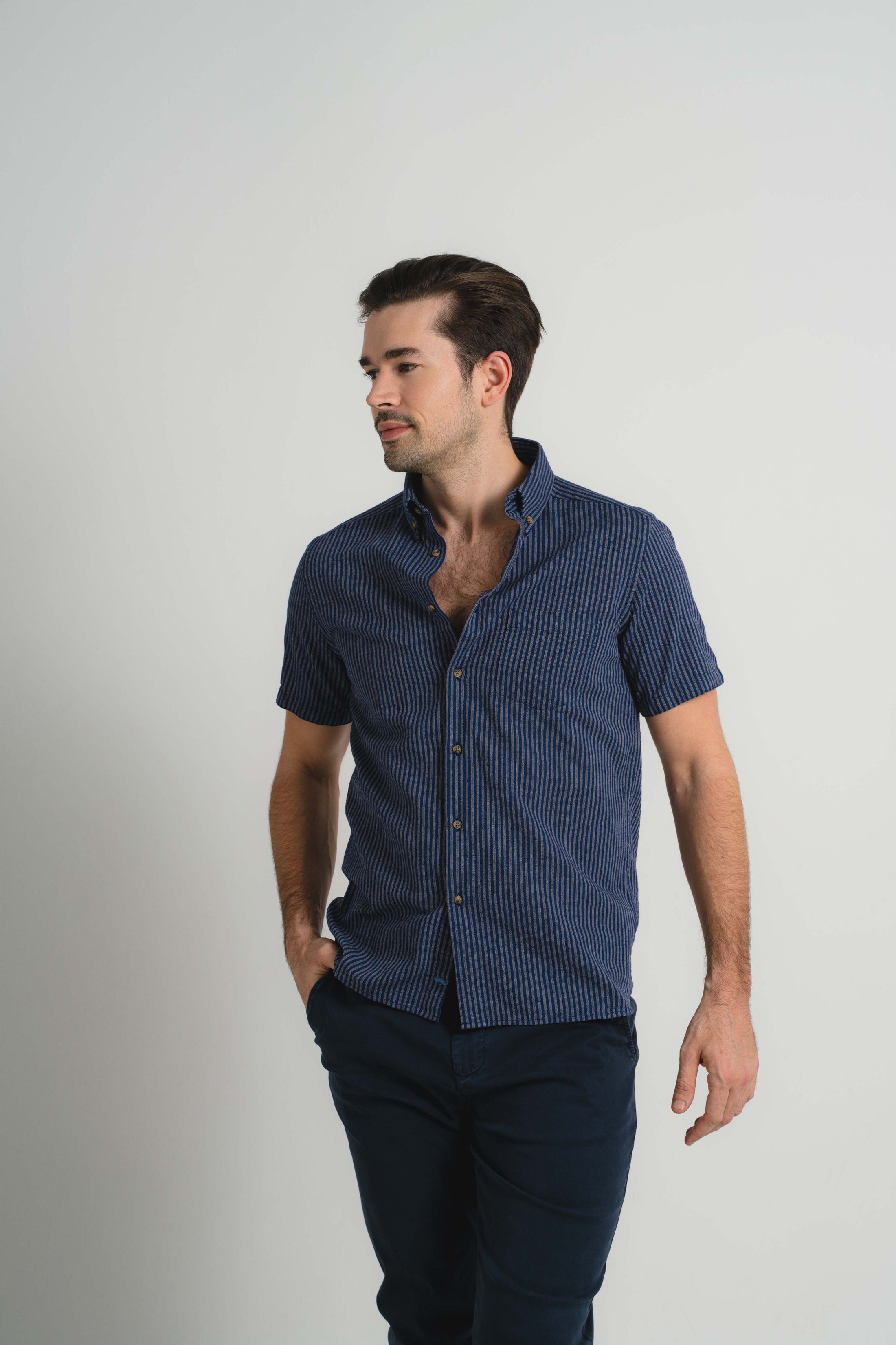 Thin Stripe Short Sleeve Shirt