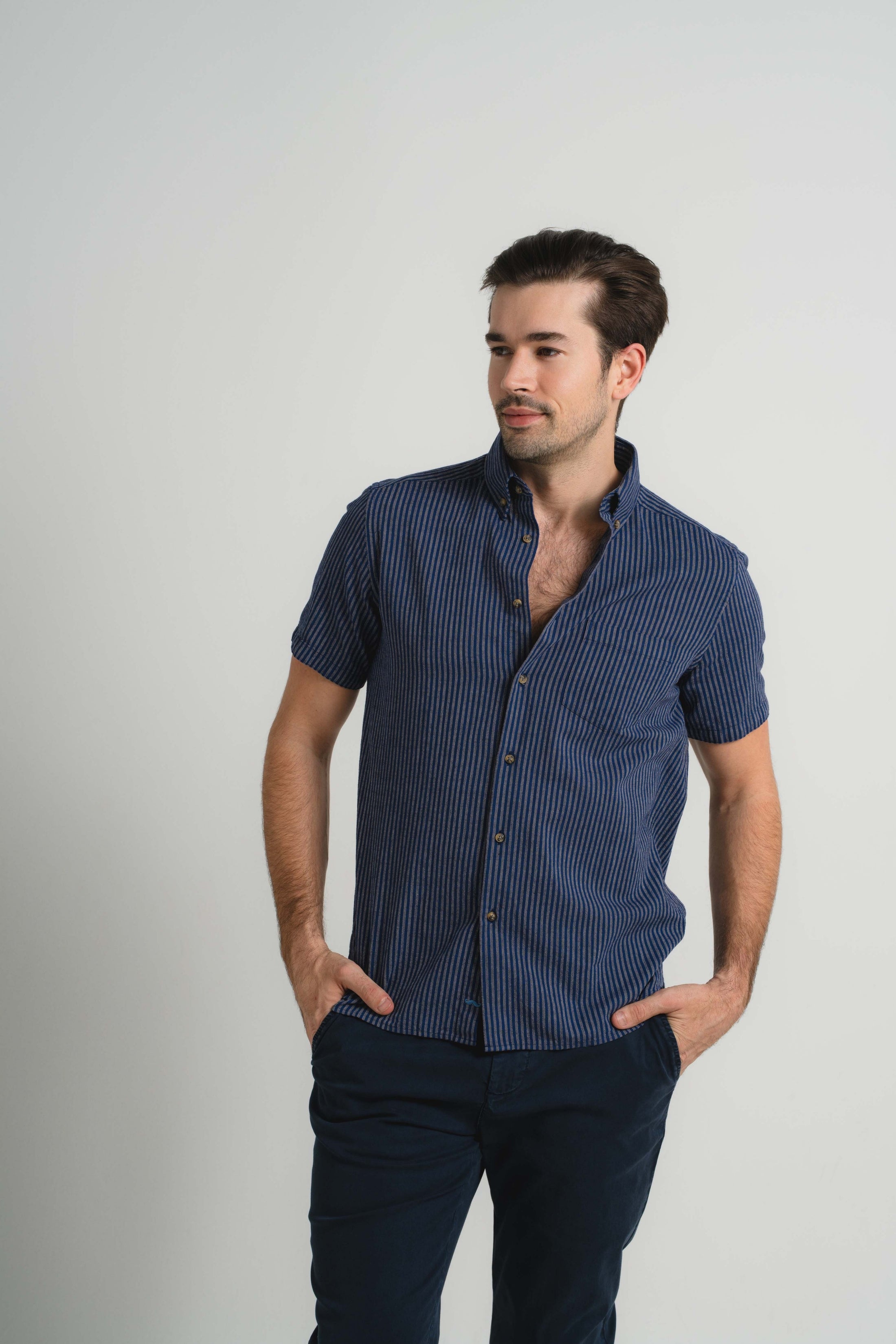 Thin Stripe Short Sleeve Shirt