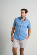 Load image into Gallery viewer, Royal Cross-Hatch Short Sleeve Shirt
