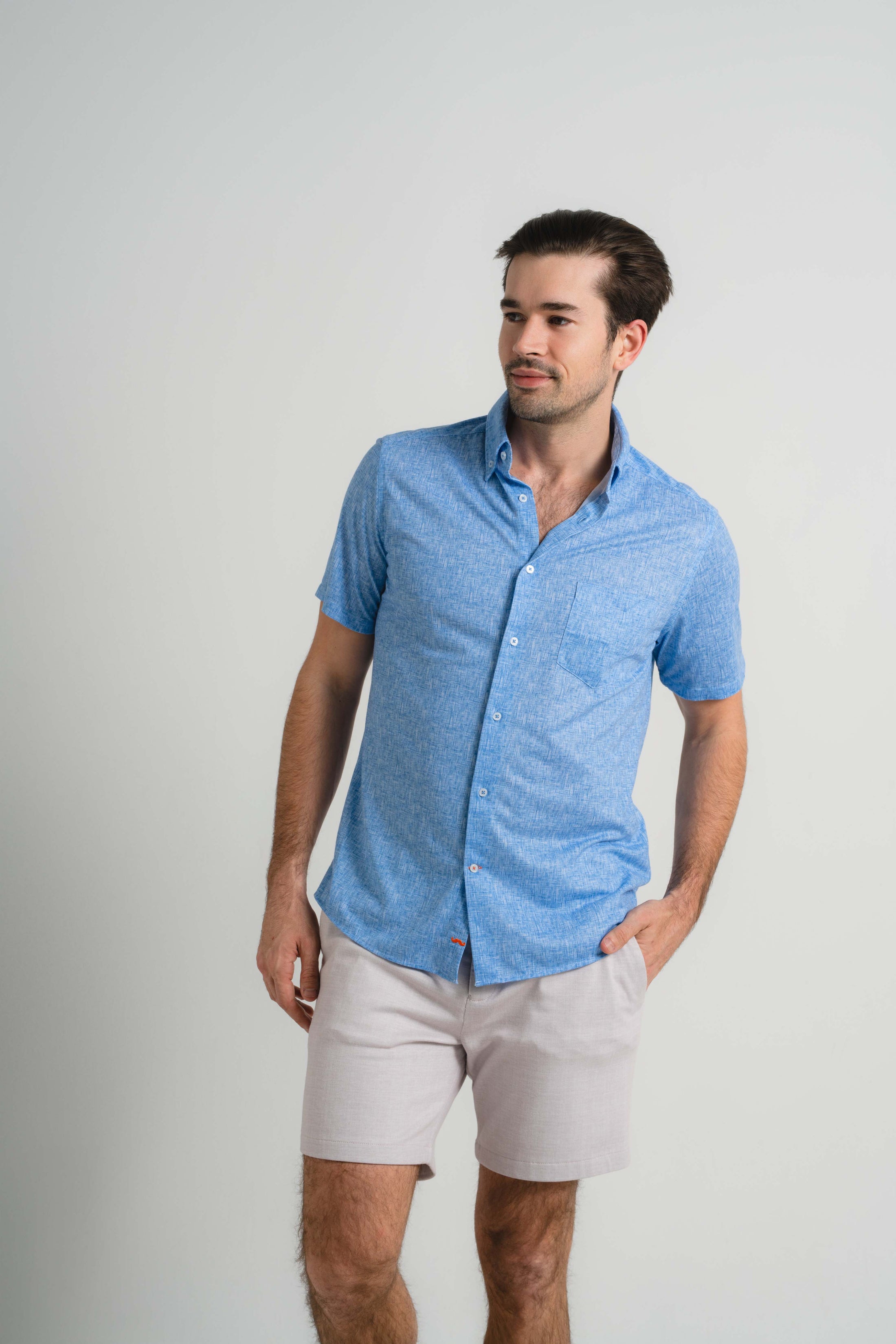 Royal Cross-Hatch Short Sleeve Shirt