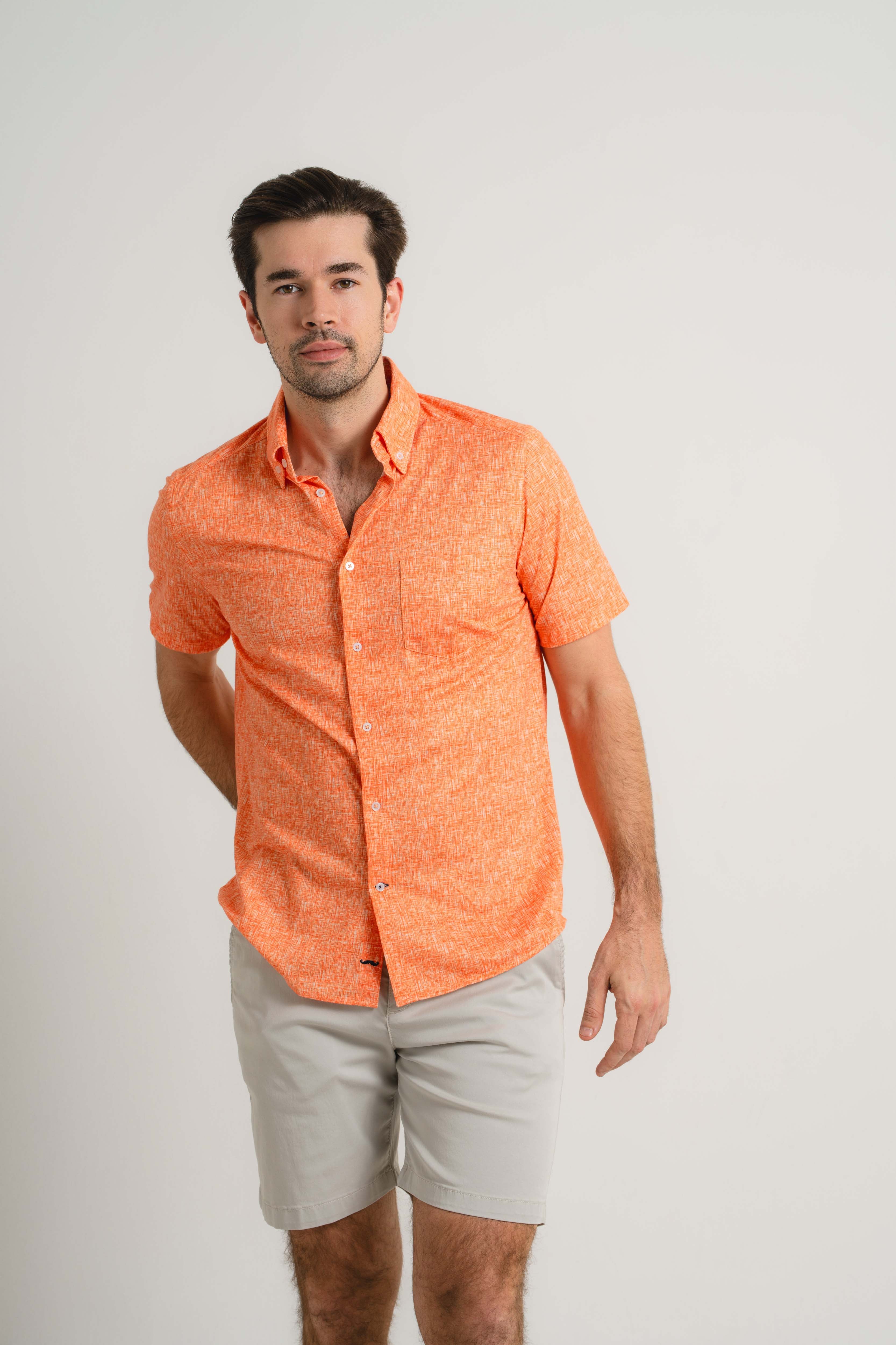 melon dress shirt Bar III Men's Slim-Fit Melon-Print Dress Shirt, Created for Macy's