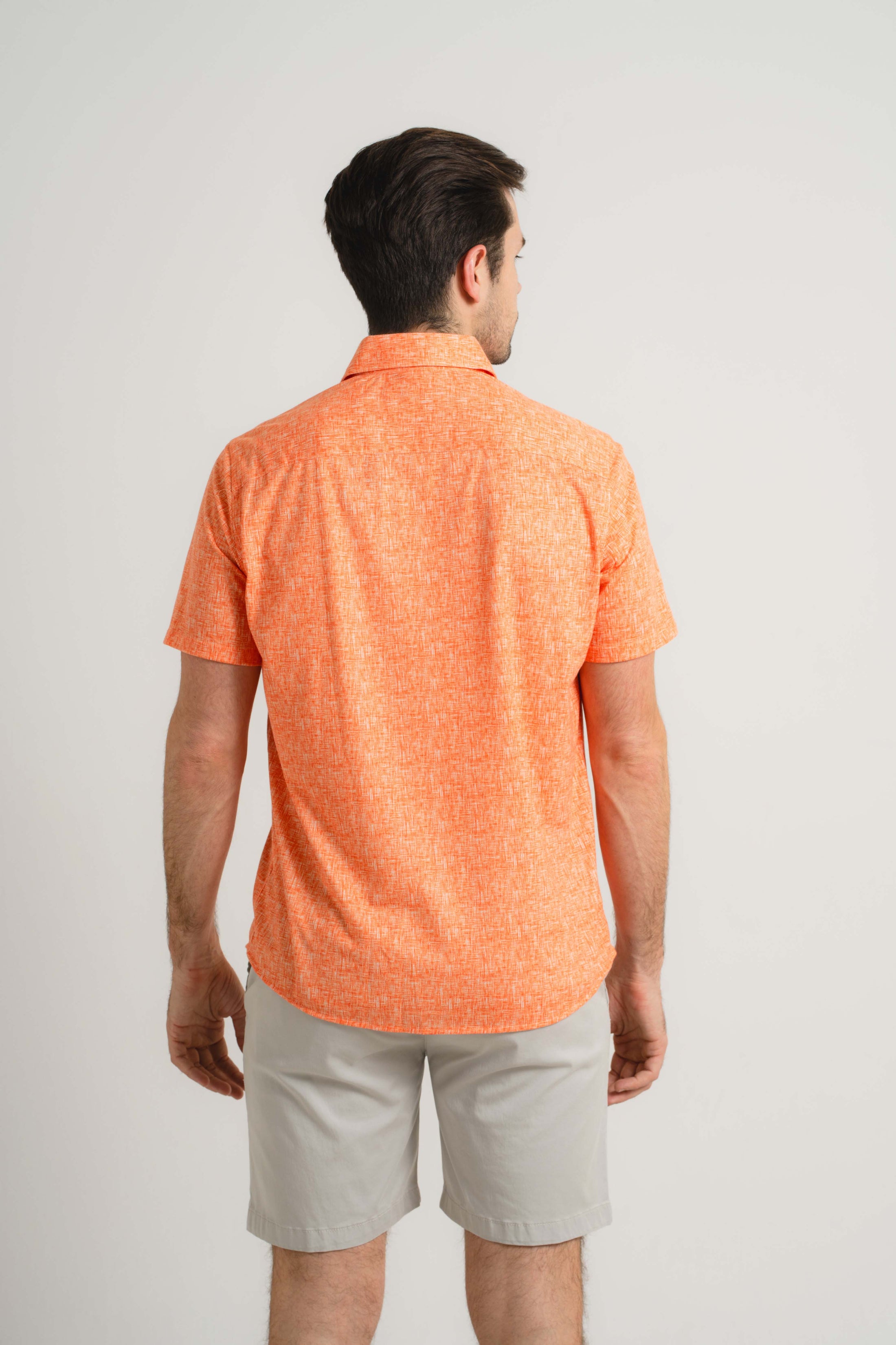Melon Cross-Hatch Short Sleeve Shirt