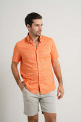 Load image into Gallery viewer, Melon Cross-Hatch Short Sleeve Shirt

