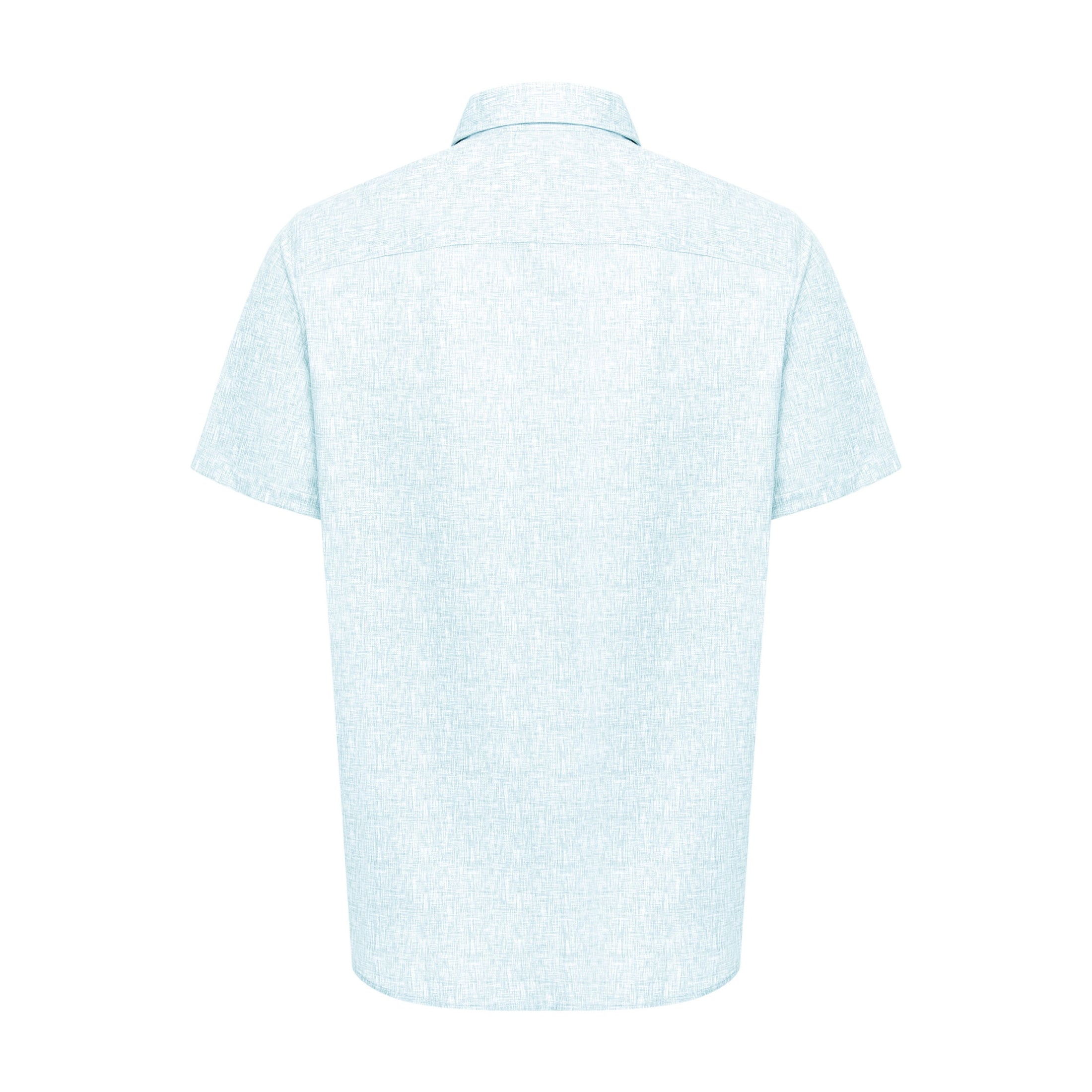 Aqua Cross-Hatch Short Sleeve Shirt