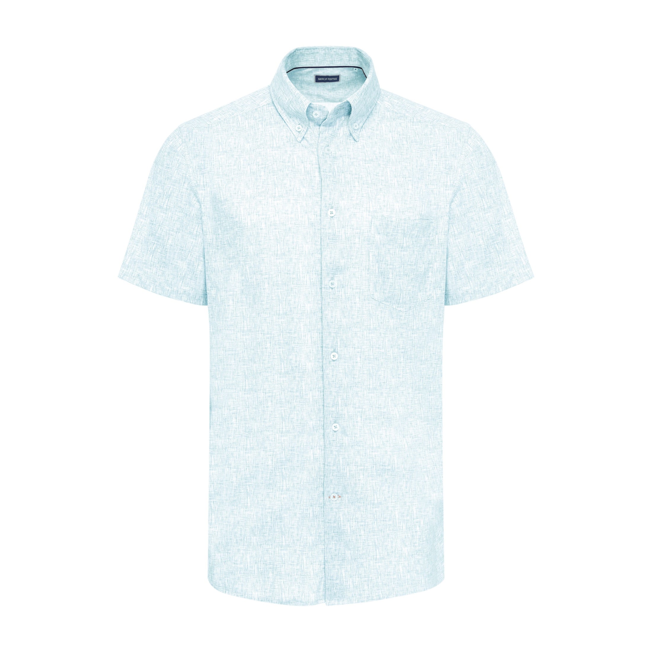 Aqua Cross-Hatch Short Sleeve Shirt