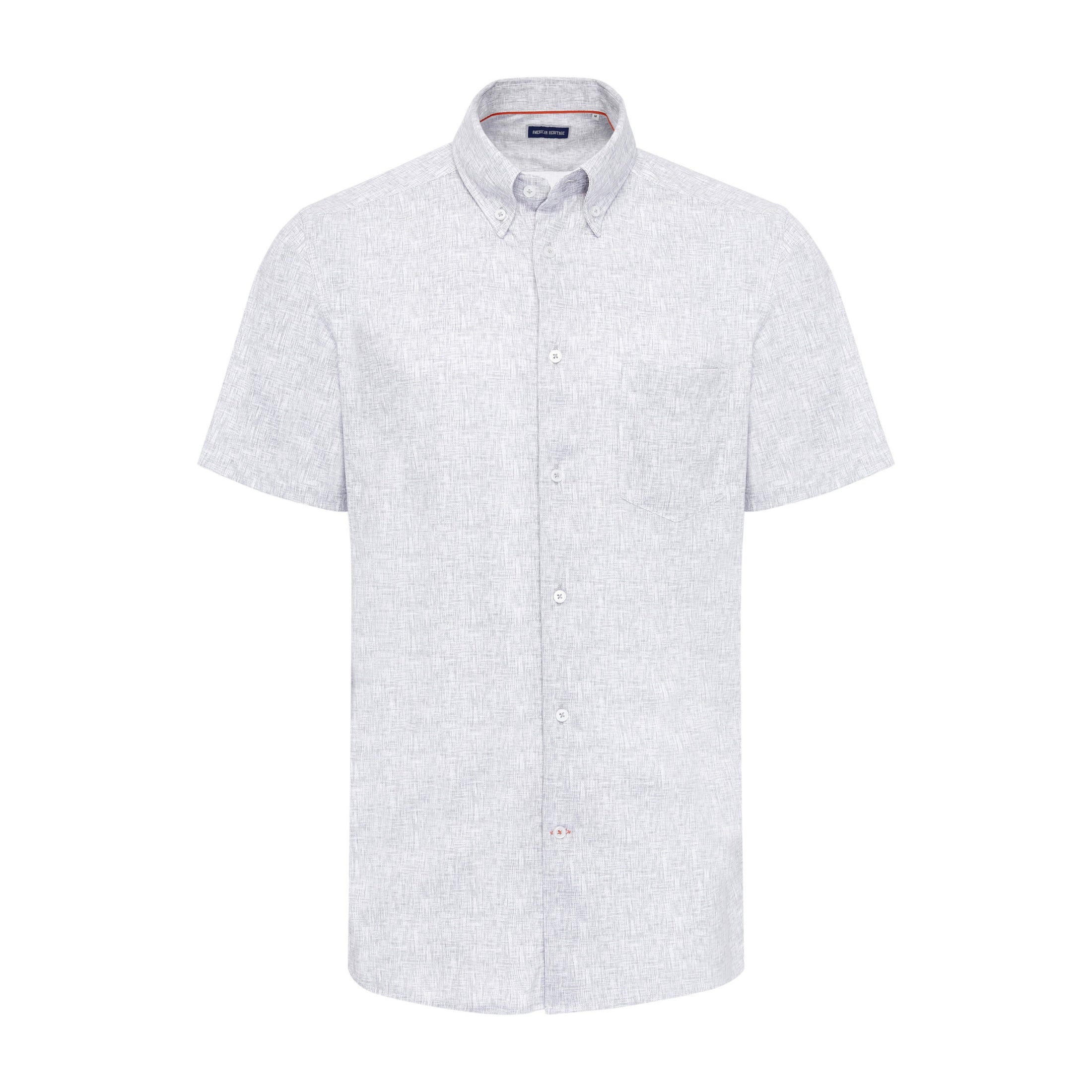 Grey Cross-Hatch Short Sleeve Shirt
