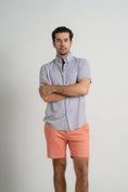 Load image into Gallery viewer, Grey Cross-Hatch Short Sleeve Shirt
