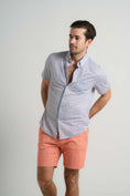 Load image into Gallery viewer, Grey Cross-Hatch Short Sleeve Shirt
