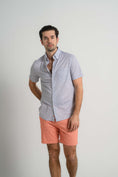 Load image into Gallery viewer, Grey Cross-Hatch Short Sleeve Shirt
