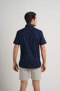 Load image into Gallery viewer, Navy Pin Dot Short Sleeve Shirt
