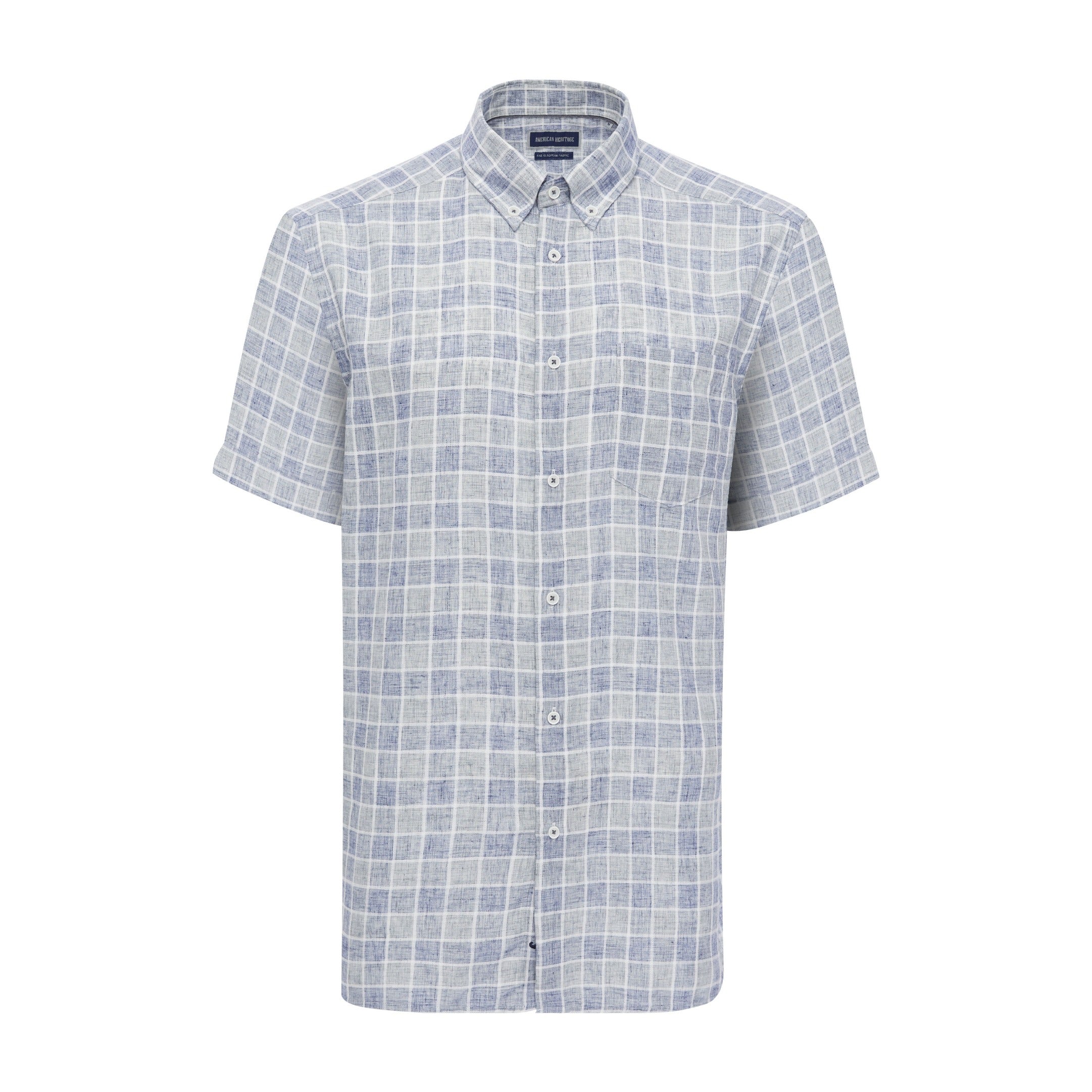 Vintage Navy Checkered Short Sleeve Shirt