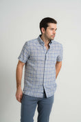 Load image into Gallery viewer, Vintage Navy Checkered Short Sleeve Shirt
