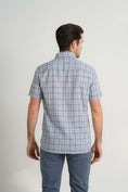 Load image into Gallery viewer, Vintage Navy Checkered Short Sleeve Shirt
