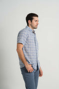 Load image into Gallery viewer, Vintage Navy Checkered Short Sleeve Shirt
