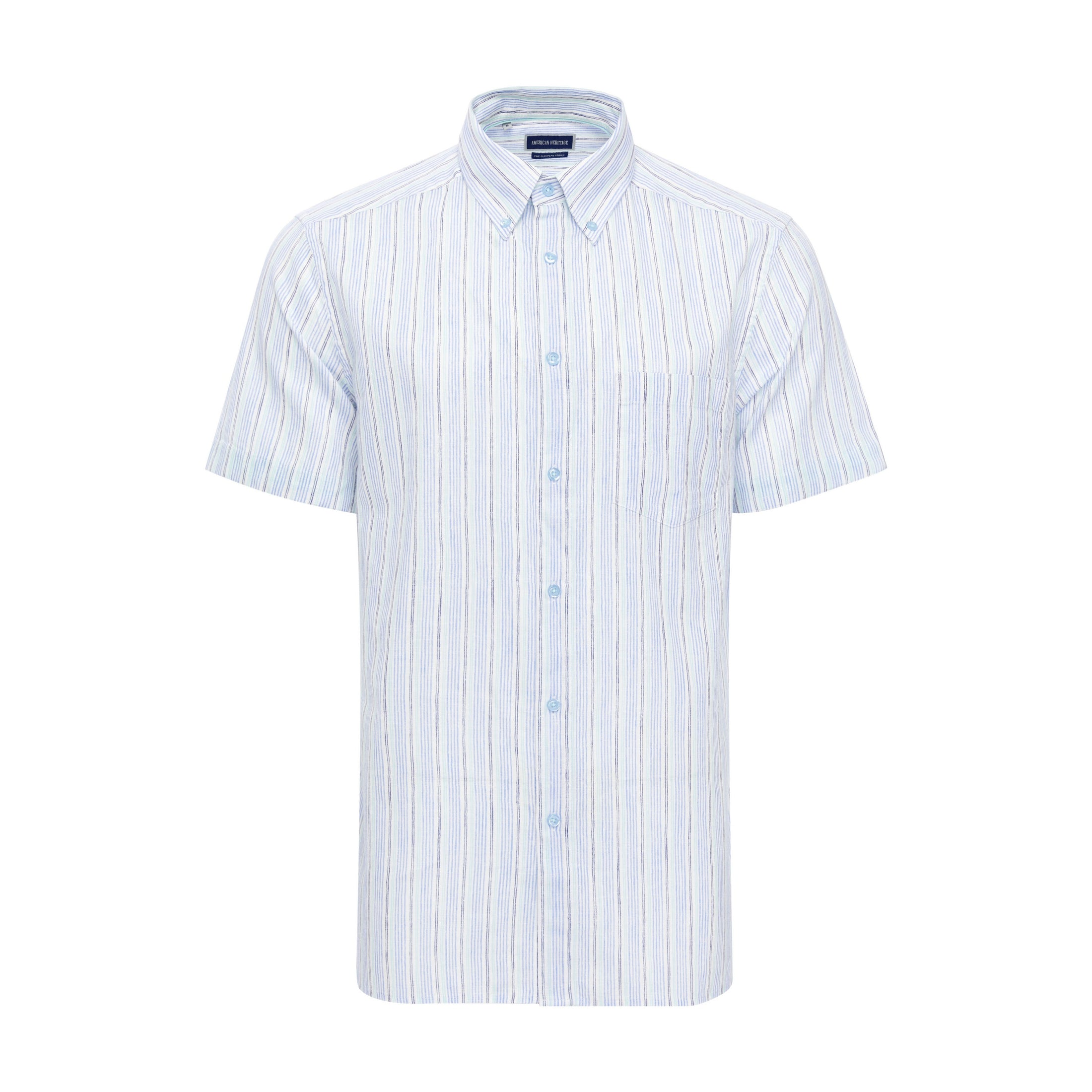 Aqua Multi Stripe Short Sleeve Shirt