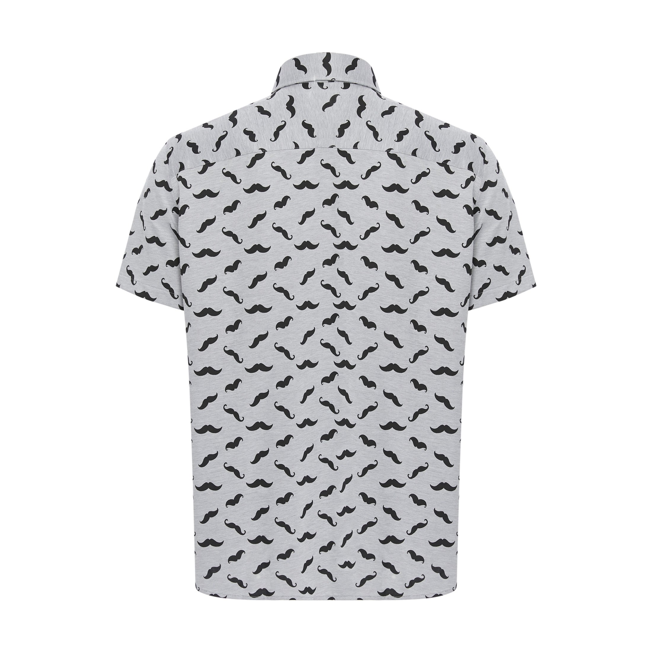 Knit Mustaches Short Sleeve Shirt