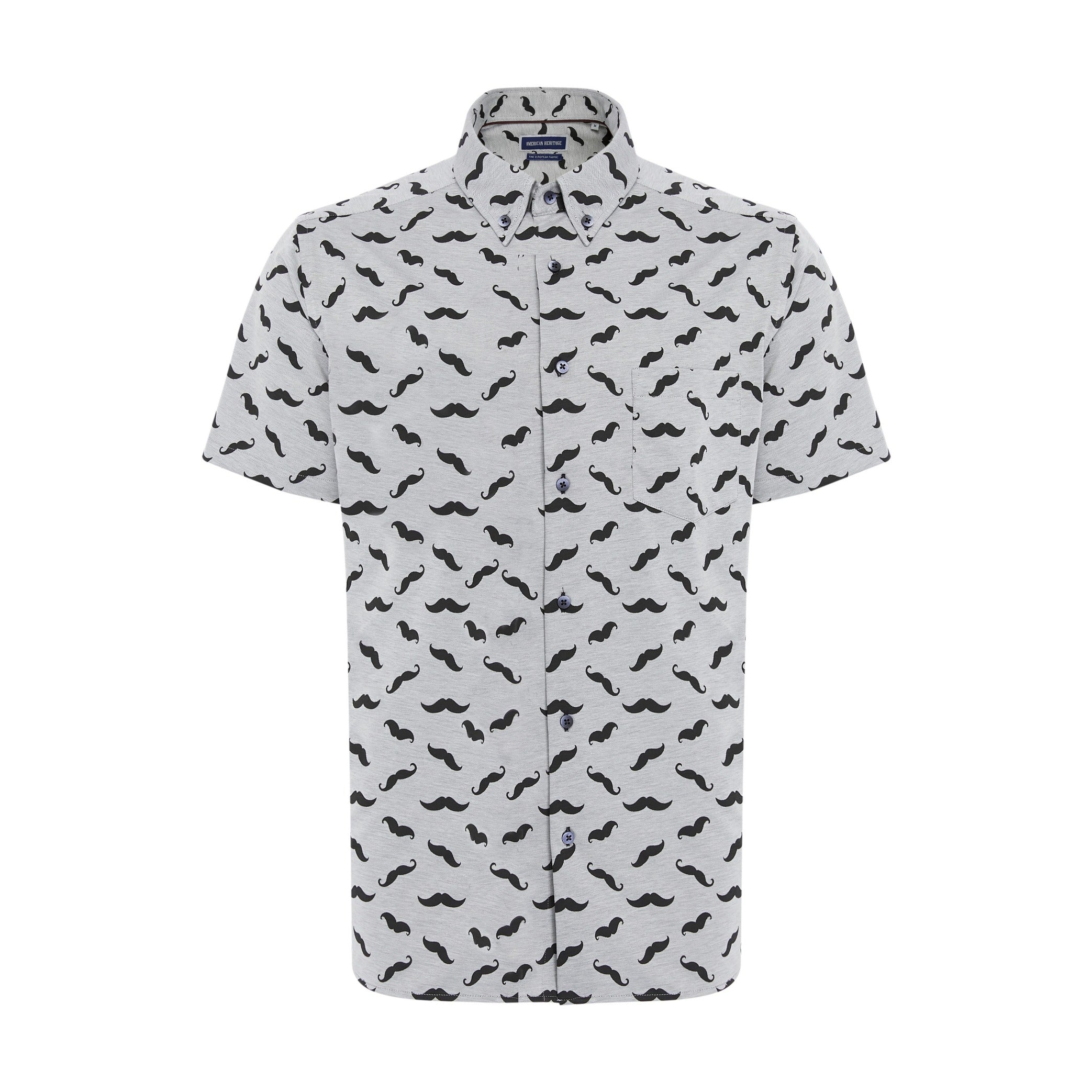 Knit Mustaches Short Sleeve Shirt