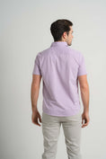 Load image into Gallery viewer, Plum Pin Dot Short Sleeve Shirt
