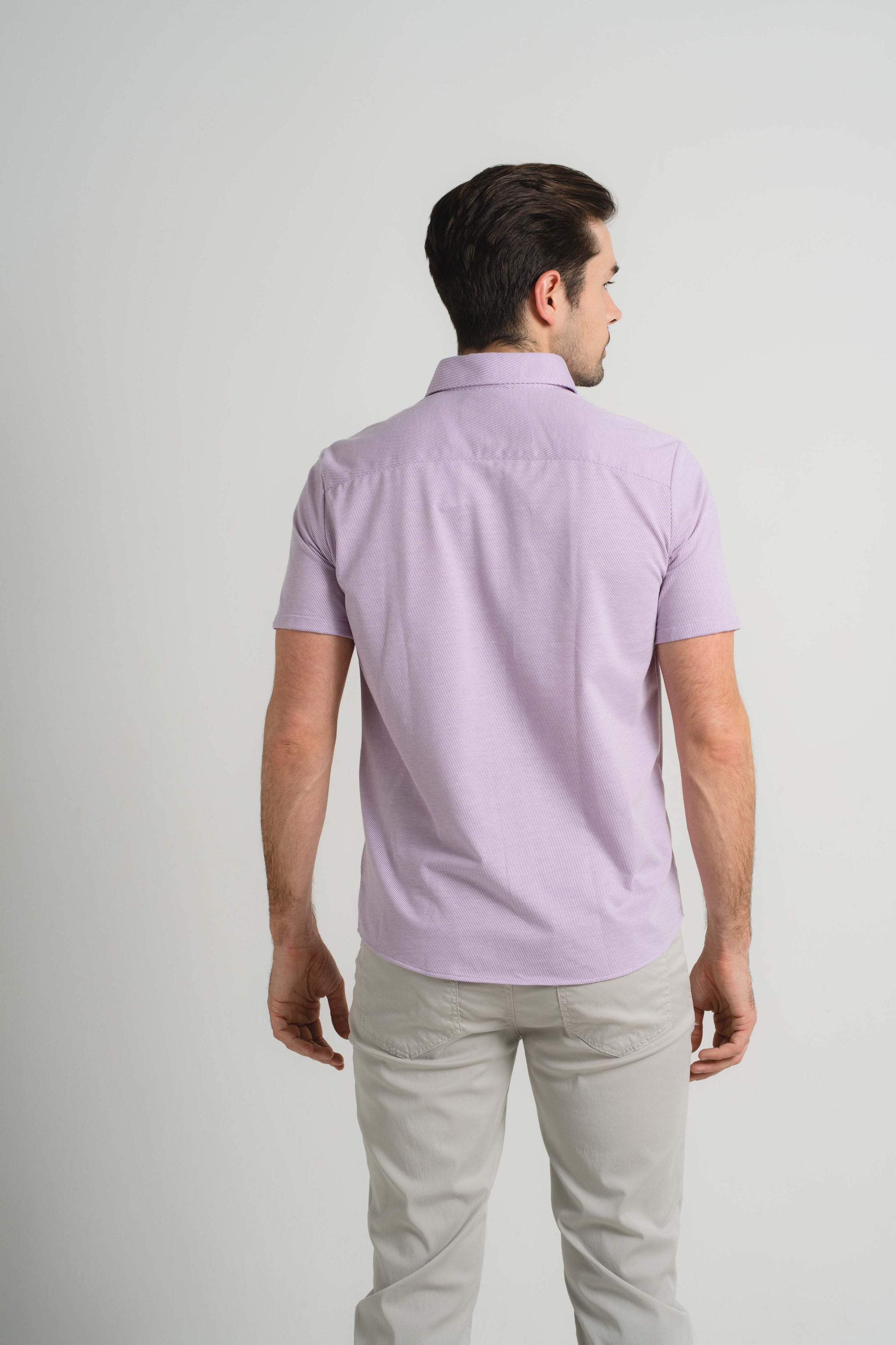 Plum Pin Dot Short Sleeve Shirt