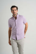 Load image into Gallery viewer, Plum Pin Dot Short Sleeve Shirt

