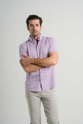 Load image into Gallery viewer, Plum Pin Dot Short Sleeve Shirt
