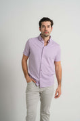 Load image into Gallery viewer, Plum Pin Dot Short Sleeve Shirt
