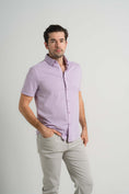 Load image into Gallery viewer, Plum Pin Dot Short Sleeve Shirt
