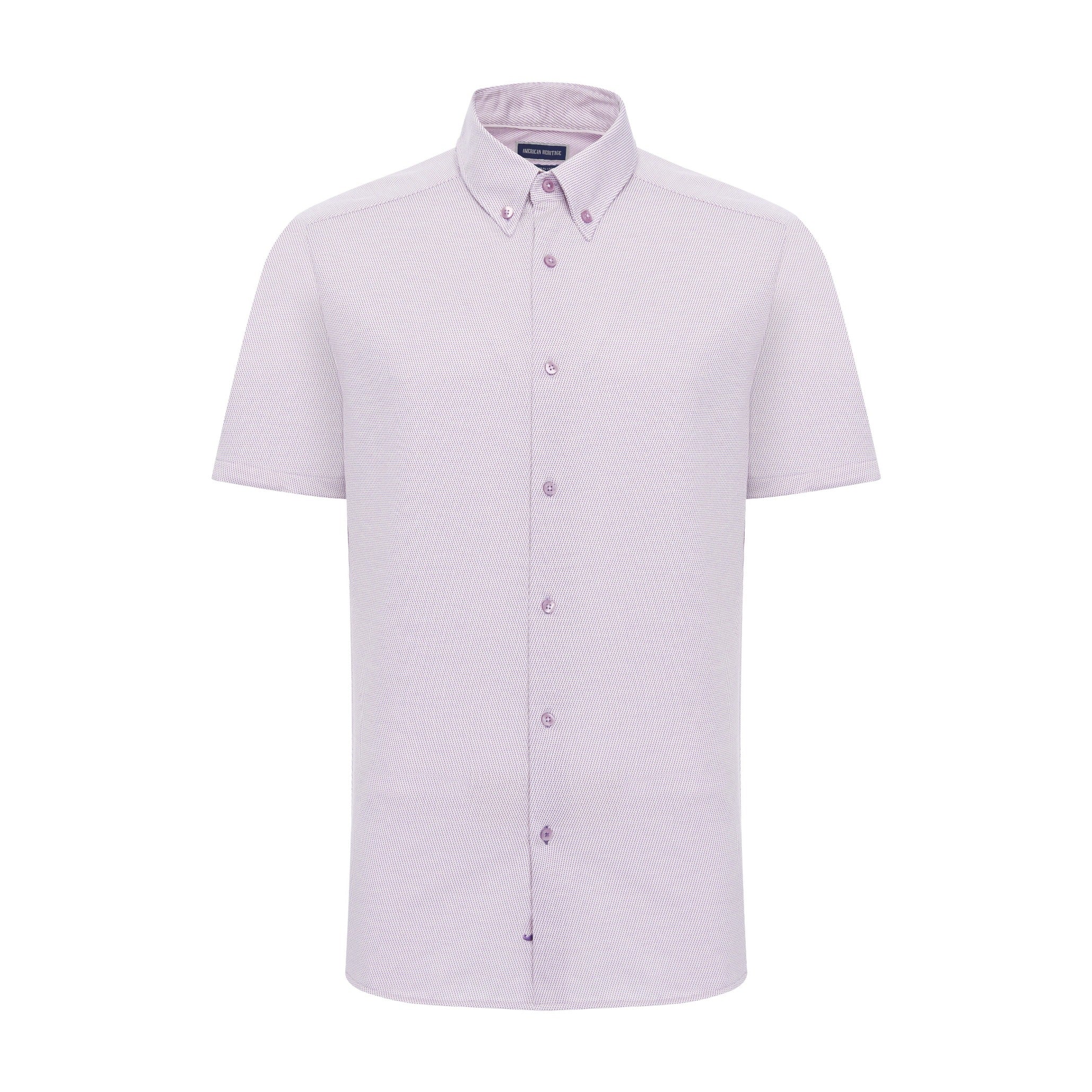 Plum Pin Dot Short Sleeve Shirt