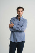 Load image into Gallery viewer, Navy Mini Houndstooth Shirt
