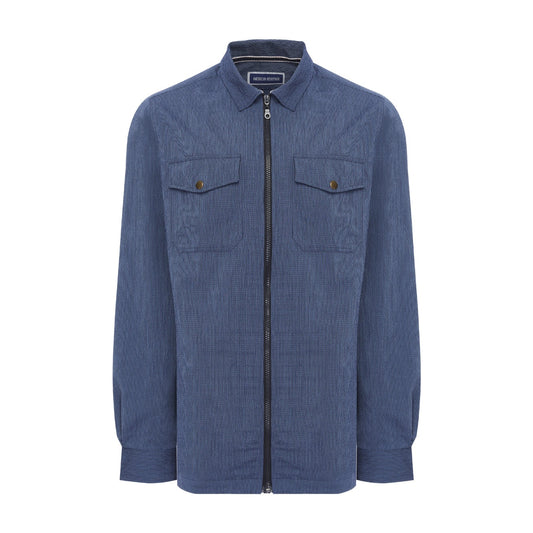 Indigo Mini Stripe Seersucker Jacket