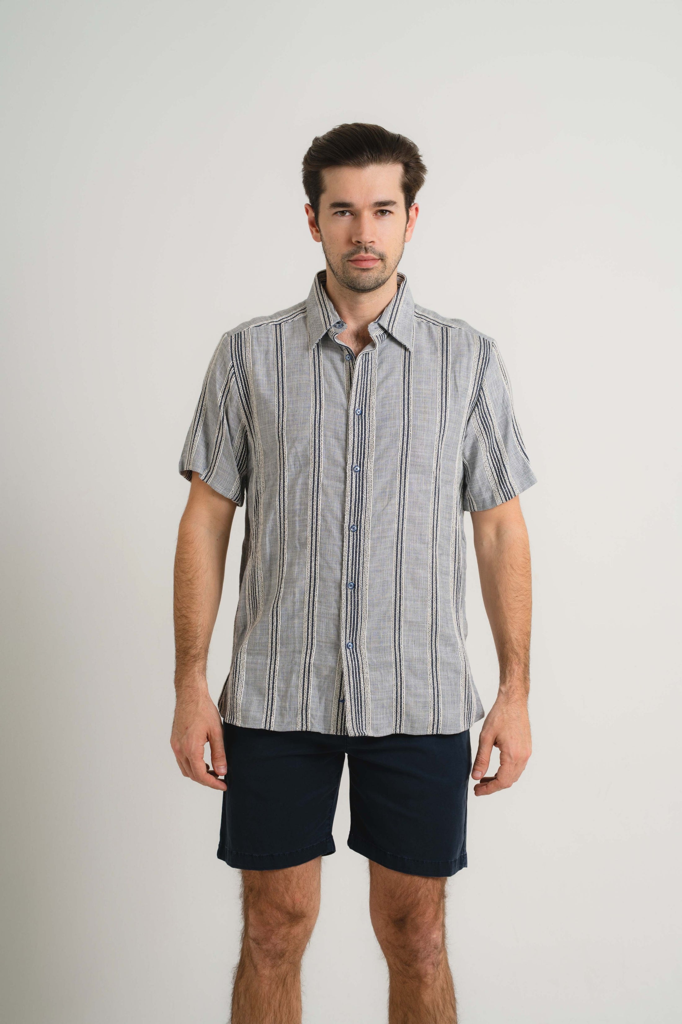 Raised Stripe Short Sleeve Shirt