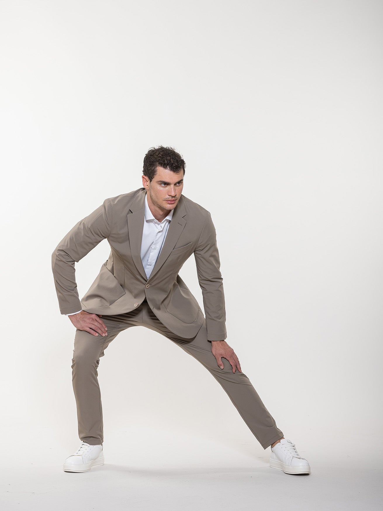 Taupe Performance Travel Suit Pant