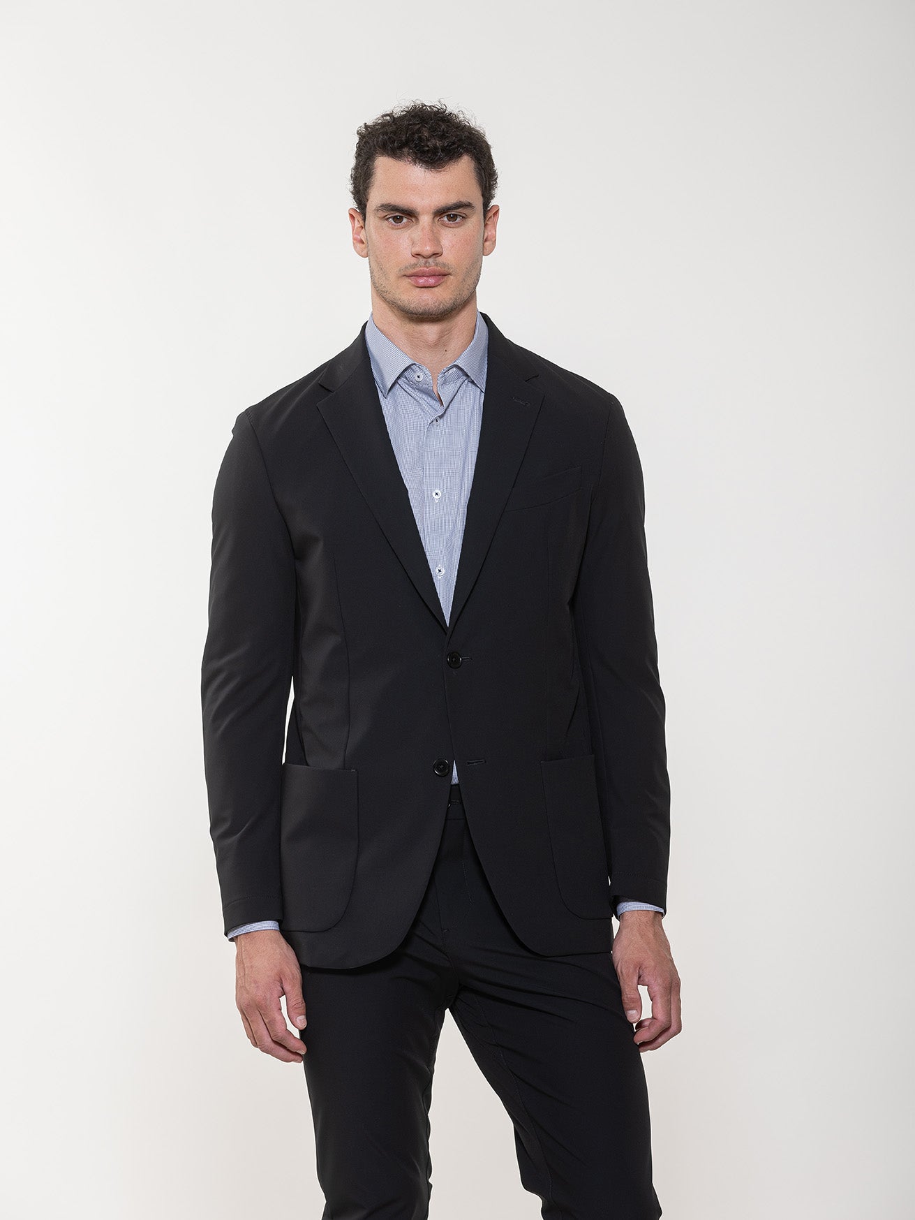 Black Performance Travel Suit Jacket