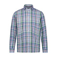 Load image into Gallery viewer, Purple Navy White and Green Plaid Oxford Long Sleeve Shirt
