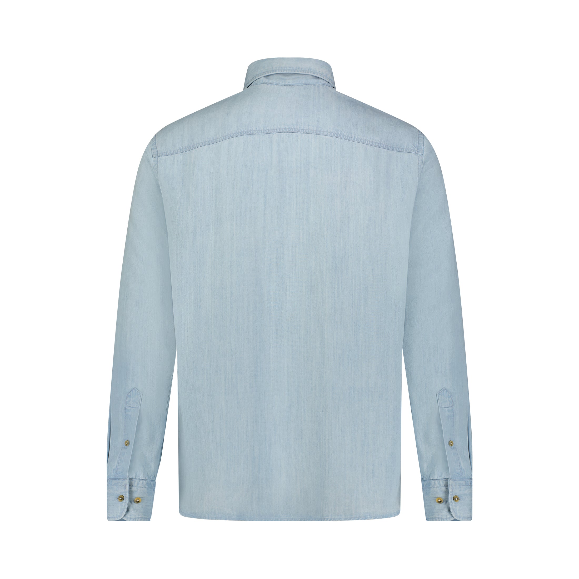 Lite Blue Tencel Denim Long Sleeve Shirt