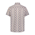 Load image into Gallery viewer, Beige Blue Patch Work Short Sleeve Shirt

